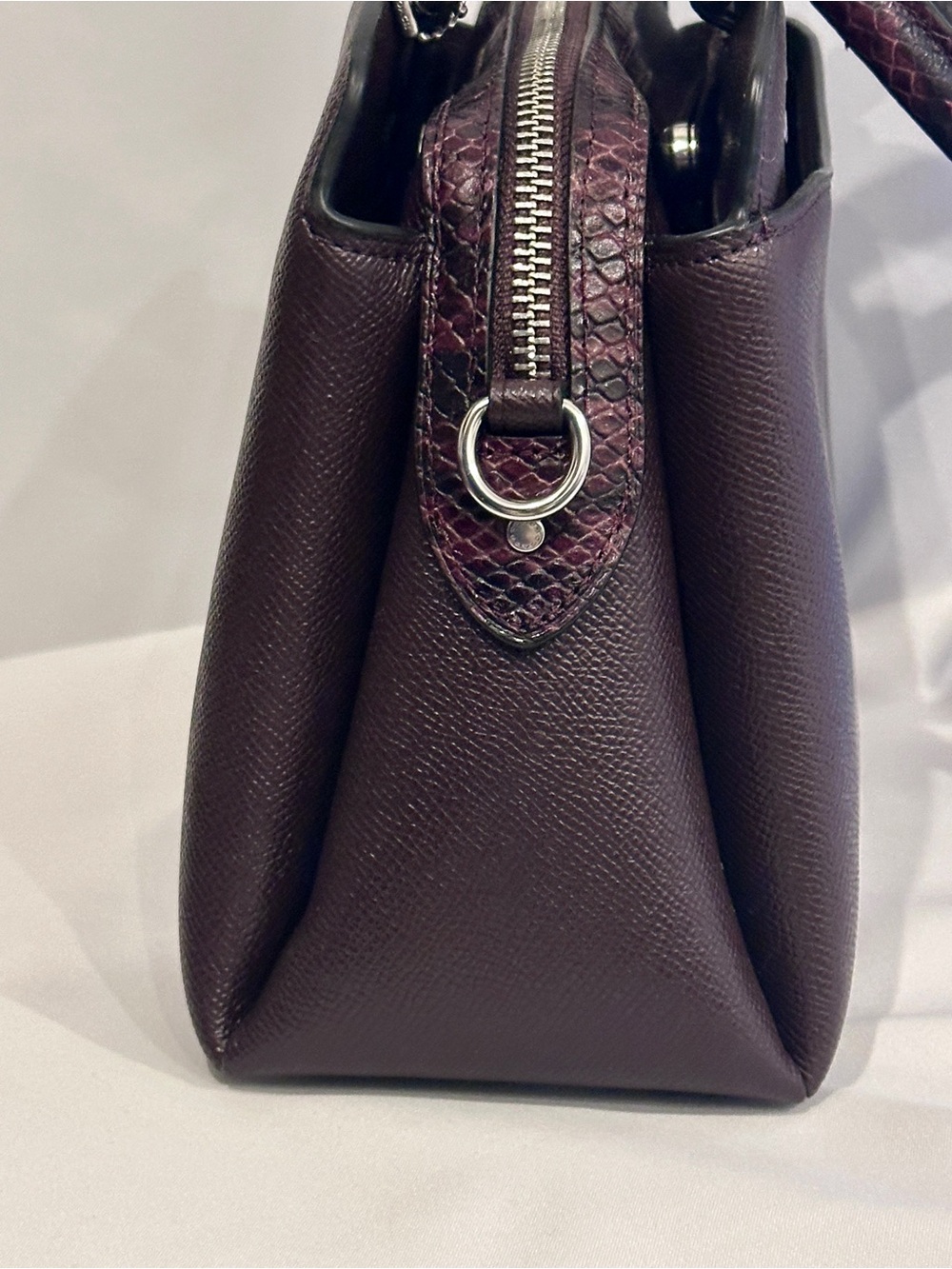 Coach Dark Brown / Mahogany Leather Satchel Top Handle Crossbody Purse NWOT - Picture 9 of 14